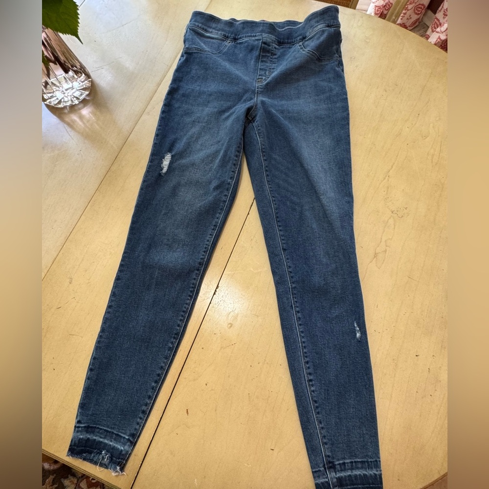 SPANX distressed leggings,‎ L, EUC